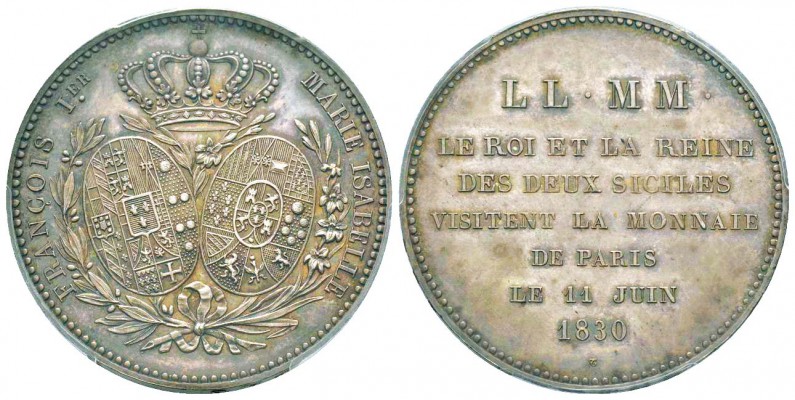Charles X, Module de 5 Francs pour la visite du roi et de la reine des deux-sici...