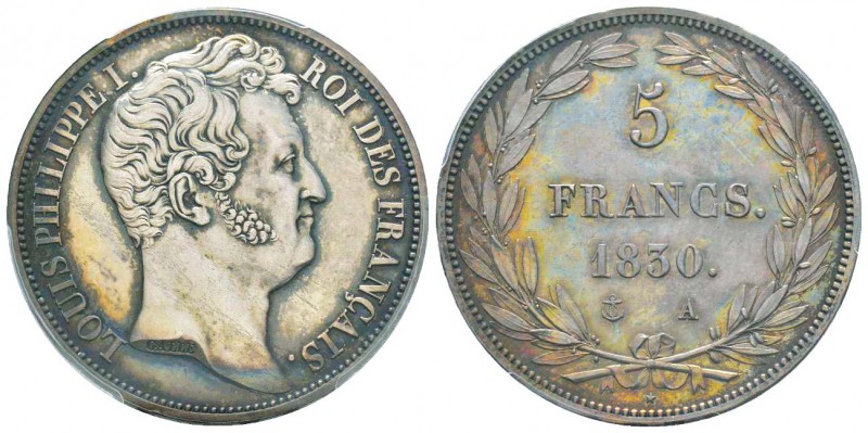 Louis Philippe I, Epreuve en argent du 5 Francs hors concours de Galle, Paris, 1...