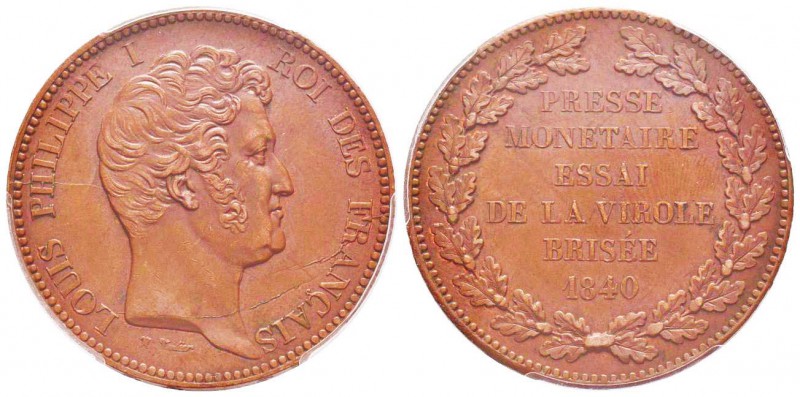 Louis Philippe I, Essai au module de 5 Francs, par Thonnelier, Paris, 1840, AE 2...
