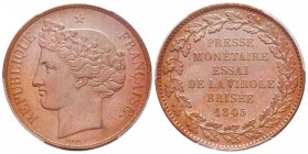 Louis Philippe I, Essai de 5 Francs, Paris, 1845, AE 22.81 g. 
Ref : Maz.1266e/1157
Conservation : PCGS SP63 BN