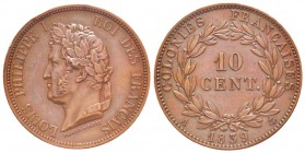 Louis Philippe I, Colonies Françaises, 10 centimes Francs de Thonnelier frappe médaille, 1839 A, AE 20 g. 
Ref : Lec. 314
Conservation : PCGS MS64 B...