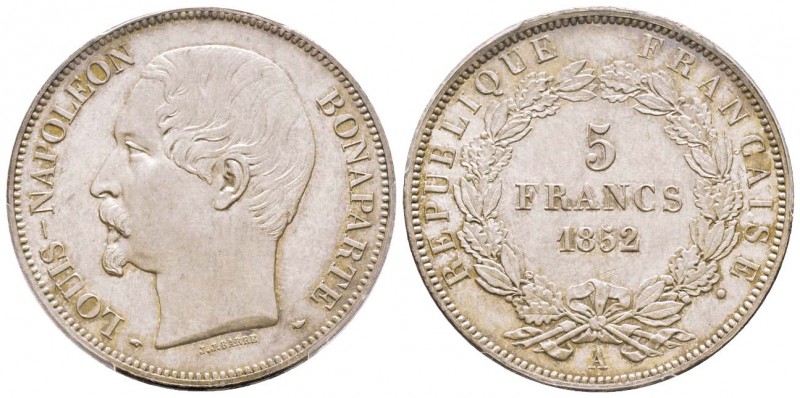 Second Empire, Napoléon III, 2ème épreuve du 5 Francs « J.J. BARRE » différents ...