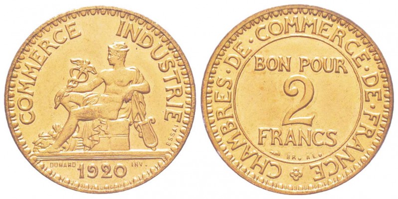 IIIème République, Piéfort de 2 Francs Chambres de Commerce, Paris, 1920, AE-Al ...
