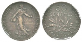 IIIème République, 50 centimes Semeuse Flan Mat, Paris, 1897, AG 2.48 g. 
Ref : G.420
Conservation : PCGS PR62