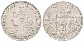 IIIème République, Piéfort de 25 centimes Patey, 22 pans, Paris, 1904, nickel 9.89 g. 
Ref : Taill. 62.P1, Maz.2135b
Conservation : PCGS SP66. MCHOR...