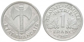 Etat Français, Piéfort de 1 Franc Bazor, 1942, Aluminium 3.12 g.              
Ref :  Taill.98.EP, Maz.2666a (R3)        
Conservation : PCGS SP65  ...