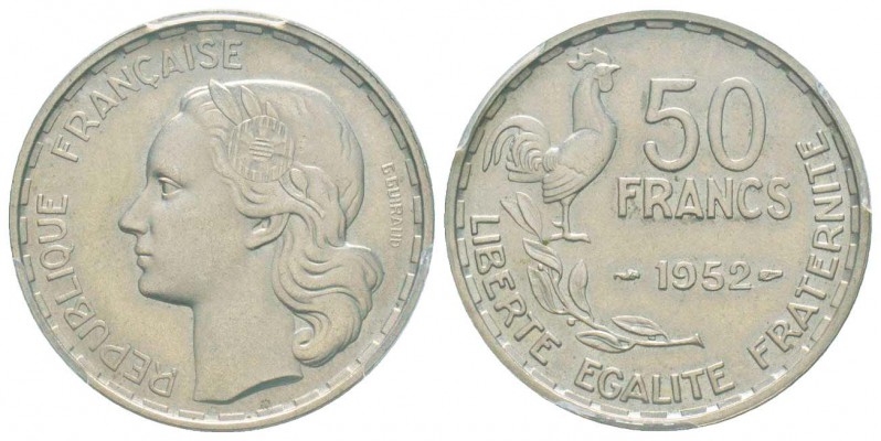Quatrième République, Essai de 50 Francs Guiraud, sans le mot Essai, 1952, Ni 8 ...