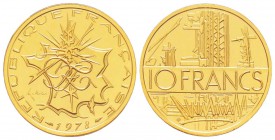 Cinquième République, Piéfort en or de 10 Francs Mathieu 1978, AU 38.9 g.  920‰                         
Ref : Taill.186.P3     
Conservation : NGC ...
