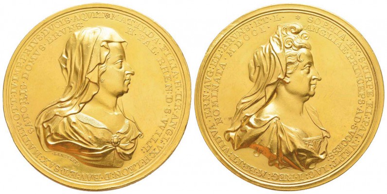 Grande Bretagne, Guillaume III 1689-1702
Médaille en or, 1701, Hannover Matilda...