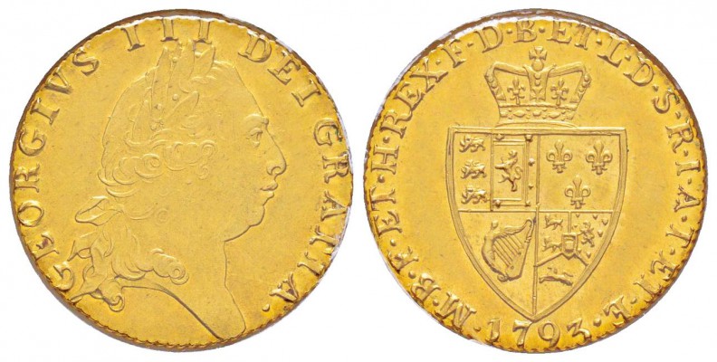 Grande Bretagne, George III 1760-1820
1 Guinea, 1793, AU 8.33 g. 917‰
Ref : Fr...