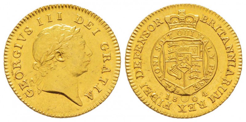 Grande Bretagne, George III 1760-1820
1/2 Guinea, 1804, AU 4.16 g.
Ref : Fr.36...