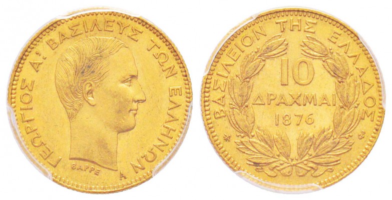 Grèce, Georges I 1863-1913  
10 Drachmes, 1876, AU 3.22 g. 900‰                ...