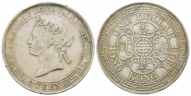 Hong Kong, Victoria I 1837-1901    
Dollar, 1868, AG 27.20 g.       
Ref : KM#10, Spink 3865               
Conservation : traces d'un ancien netto...