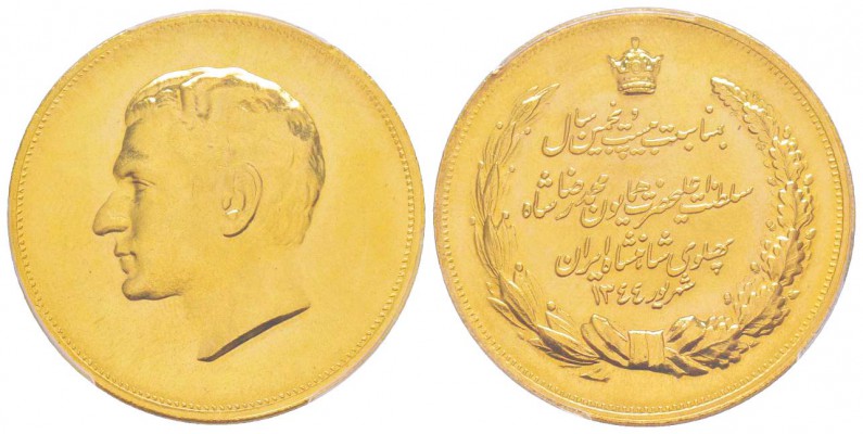 Iran, Muhammad Reza Pahlavi Shah SH 1320-1358 (1941-1979)
Médaille en or, SH134...
