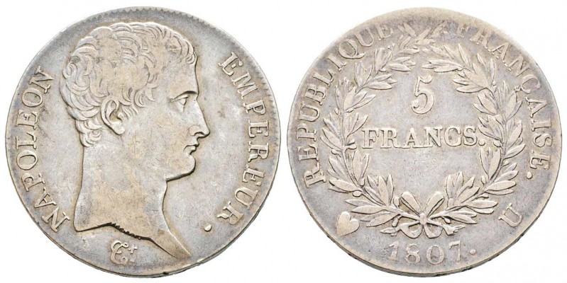 Napoléon en Italie, Département de l'Éridan 1802-1814       
5 Francs, Turin, 1...
