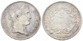 Napoléon en Italie, Département de l'Éridan 1802-1814       
5 Francs, Turin,  1808 U, AG 24.70 g.               
Ref : G.584, Mont 34 (R4), Pag 29...