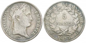 Napoléon en Italie, Département de l'Éridan 1802-1814       
5 Francs, Turin,  1813 U, AG 24.76 g.               
Ref : G.584, Mont 39 (R2), Pag 34...