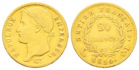 Département de Gênes 1805-1814    
20 Francs, Genova, 1814 CL, AU 6.42 g.               
Ref : G.1025, Mont 101 (R5), Pag 24               
Conserv...