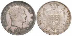 Royaume d'Italie 1805-1814  
5 Lire, Bologne, 1812 B, AG 24.97 g.               
Ref : Mont.82 (R), Pag.51              
Conservation : traces de n...