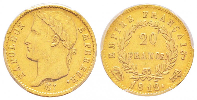 Département du Tibre (ou de Rome) 1808-1814
20 Francs, Rome, 1812, AU 6.38g.
R...