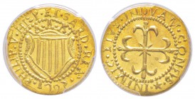 Cagliari, Filippo V 1700-1719
Scudo d’oro, Cagliari, 1703, AU 3.18g.
Avers : PHILIP V HISP ET SARD REX
Revers : INIMIC EIVS INDVAM CONFVS
Ref : MI...