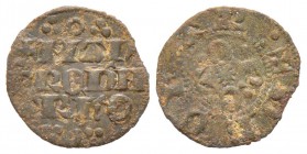 Cortemiglia, Manfredo II del Carretto (1322)
Imperiale, ND, 1322, Billon 0.61 g.
Avers : MANFRED MARCho en trois lignes
Revers :  DE ChAR,  R E T O...