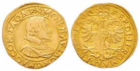 Genova, Maccagno, Giacomo III Mandelli 1618-1645
Ducato, AU 3.18g. 
Avers : MON N AV IAC R C MAC COM IA Q R I F I
Revers : FERDI II ROMA IMPE SEM A...