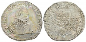 Genova, Mantova Vincenzo I Gonzaga 1587-1612  
Tallero, non daté, AG 26 g.  
Avers : VINCENTIVS D G DVX MANT IIII 
Revers : ET MONTIS FERRATI II en...