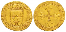 Franceso I D'Angoulême, Re di Francia (1515-1547) e Duca di Milano (1515-1521)
Scudo d'oro del sole, Milano, ND, AU 3.35 g.
Avers : FrancISVS D G Fr...