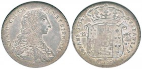 Napoli 
Carlo I di Borbone 1734-1759
Piastra (120 Grana), Napoli, 1754, 4 sur 3, AG 27.52 g.
Ref :  MIR337/4
Conservation : NGC MS62
(Lot extra U...