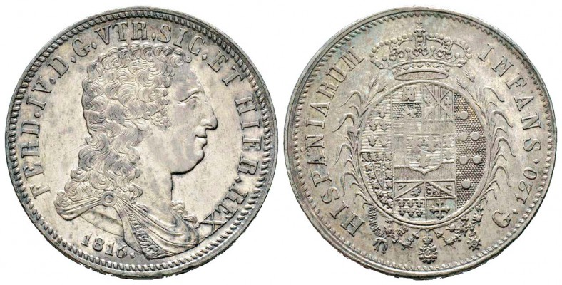 Napoli 
Ferdinando I di Borbone Re delle due Sicilie 1816-1825 
Piastra (120 G...