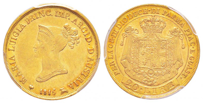 Italy, Maria Luigia 1815-1847     
20 Lire, Parma, 1815, AU 6.45 g.   
Ref : M...