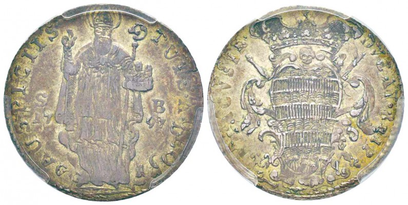Ragusa (Dubrovnik), République 1305-1805
Ducat, 1797 SB, AG 13 g.
Ref : KM#15,...
