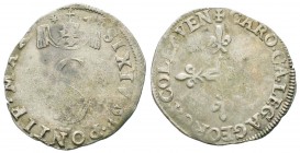 Sixtus V 1585-1590
Double sol parisis ou six blancs, Avignone, non daté, AG 3.83 g.
Monnaie au nom de Georges d'Armagnac, cô-légat (1585).
Avers : ...