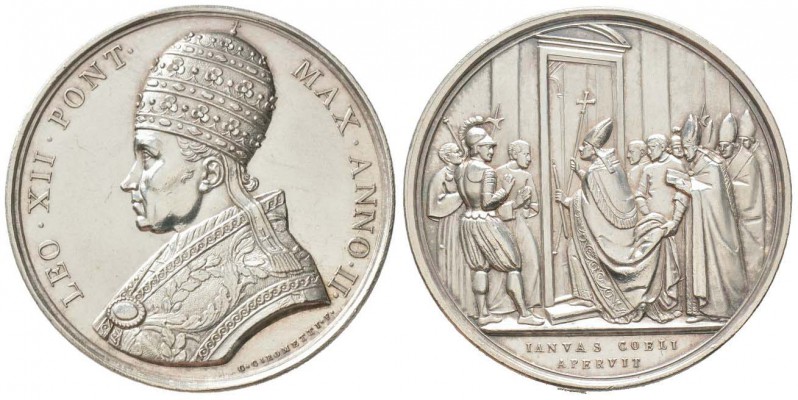 Leo XII 1823-1829
Médaille, 1825, par Girometti, AG 31.6 g. 44mm
Avers : LEO X...