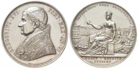 Gregorius XVI 1831-1846
Médaille Extension du port de Civitavecchia, 1836, par Cerbara, AG 32.5 g. 44 mm
Avers : GREGORIVS XVI PONT MAX AN VI
Rever...