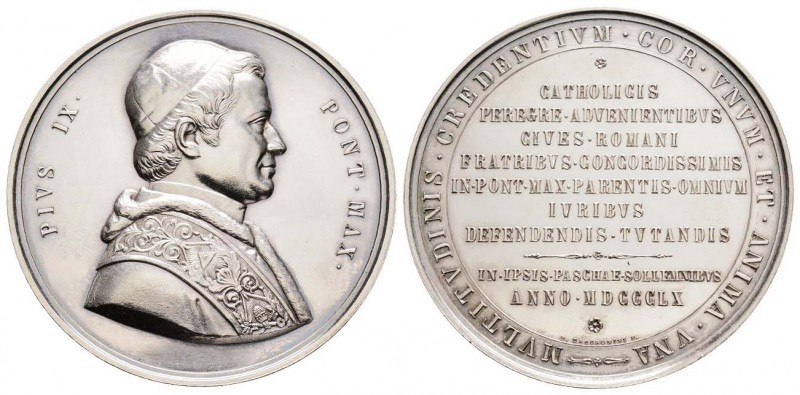 Pius IX 1846-1878   
Médaille extraordinaire, Pâques à Rome, ANX IV, 1860, par ...