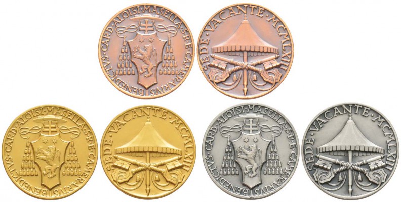 Sede vacante 1963               
Série de 3 médailles, 1963, Roma, AU 30.28 g 7...