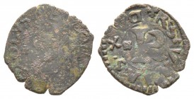 Savoie,  Carlo II 1504-1553
Denaro Piccolo, II type, non daté, Billon 0.92 g.
Avers : KROLVS SECONDVS Écu de Savoie.
Revers : DVX SABAVDIE S R au c...