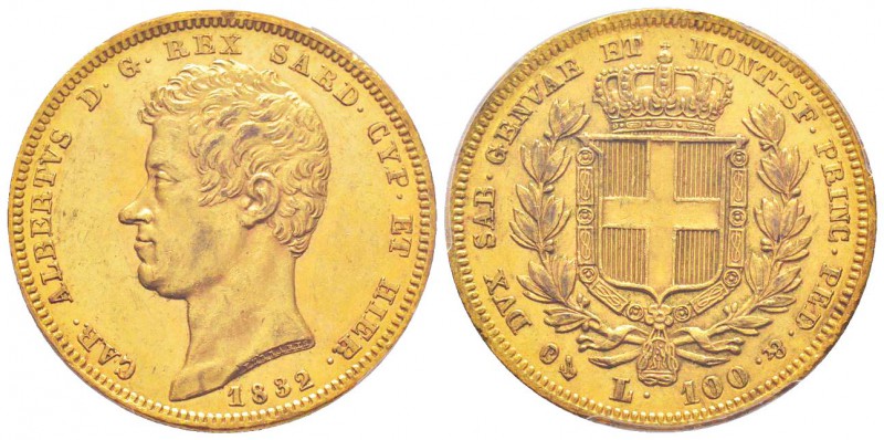 Carlo Alberto 1831-1849
100 lire, Genova, 1832 (P), AU 32.25 g.
Ref : MIR.1043...
