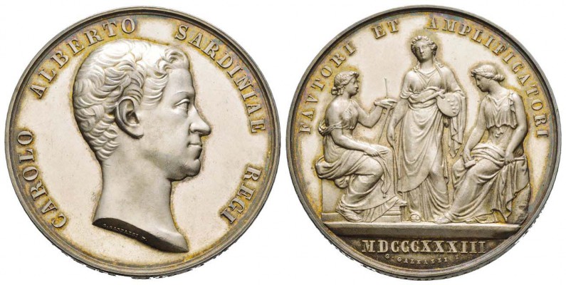 Carlo Alberto 1831-1849
Médaille argent par G.Galeazzi, 1833, AG 63.38
Avers :...