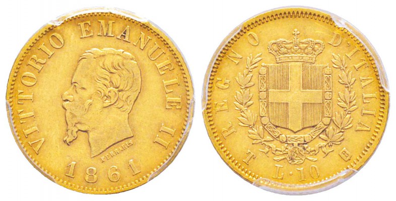 Vittorio Emanuele II 1861-1878 - Re d'Italia
10 Lire, Torino, 1861 (B), AU 3.22...