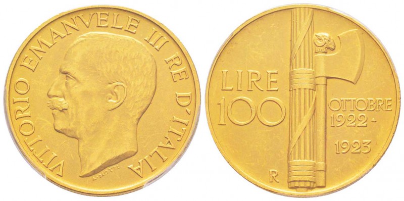Vittorio Emanuele III 1900-1943
100 lire, Roma, 1923 R, avec l'axe décalé de 15...