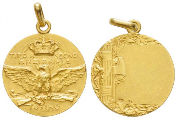 Vittorio Emanuele III 1900-1943
Médaille en or, Torino,  AU 5.63 g. 750‰
Avers...
