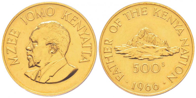 Kenya, République
500 shilling, 1966, AU 38.32 
Ref : Fr.1, KM#9
Conservation...
