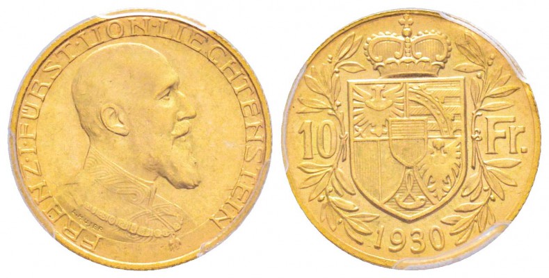 Liechtenstein
Franz I 1929-1938    
10 Francs, 1930, AU 3.22 g. 900‰          ...