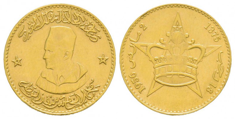 Maroc
Alawi Sharifs. Muhammad V. AH 1375-1380 (1955-1961)      
Médaille en or...