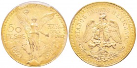 Mexico, 50 Pesos, 1924, AU 41.66 g. 900‰               
Ref : Fr.172, KM#481             
Conservation : PCGS MS62