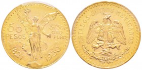 Mexico, 50 Pesos, 1930, AU 41.66 g. 900‰               
Ref : Fr.172, KM#481          
Conservation : PCGS MS62