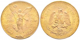 Mexico, 50 Pesos, 1943, AU 41.66 g. 900‰               
Ref : Fr.173, KM#482             
Conservation : PCGS MS65